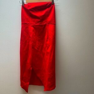 NWT Red Strapless Midi Dress